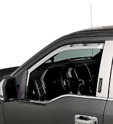Putco Chrome Side Vent Visors 21-up Ford F-150 Single Cab - Click Image to Close